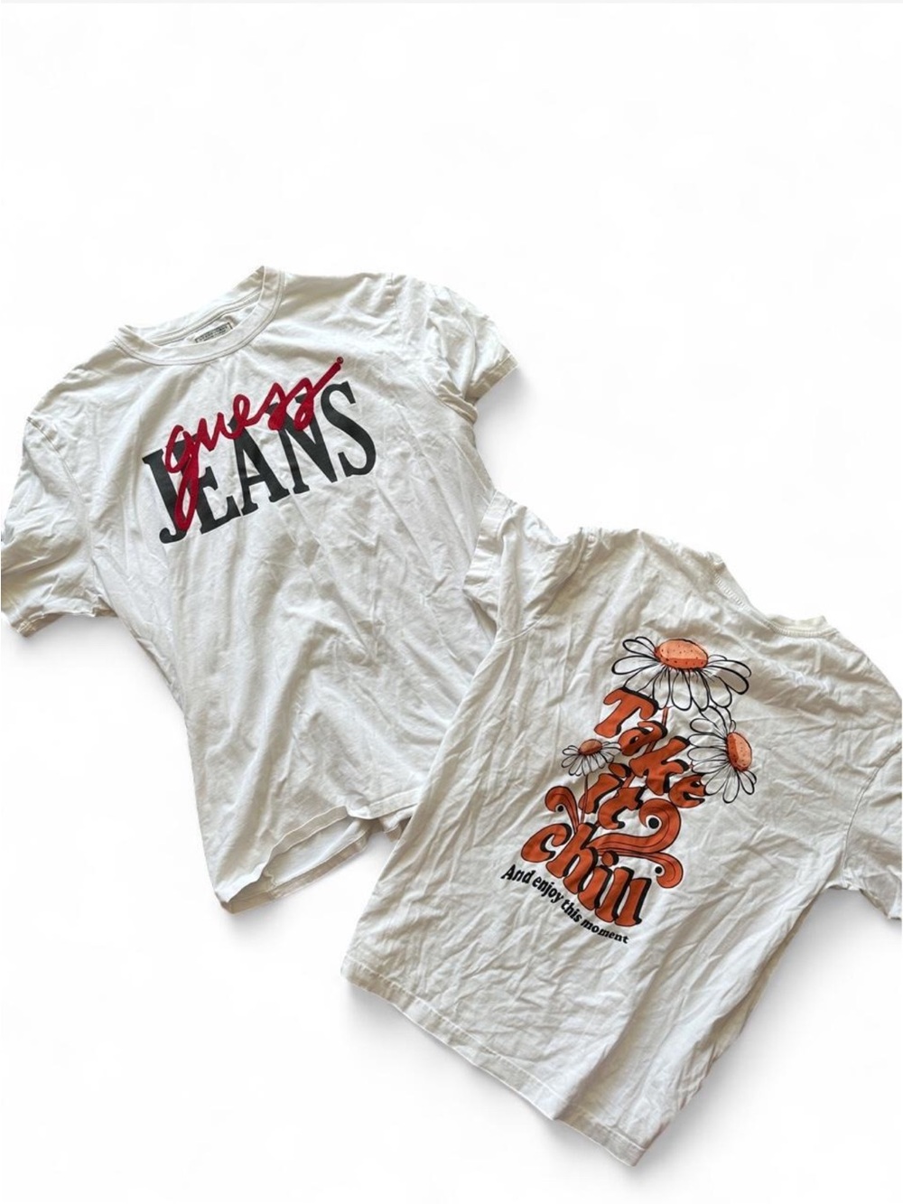 Women’s printed white t shirt bundle guess